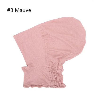 Musilim Women Fashion Elastic Basic Tube Hat Modal Cotton Under Scarf Cap Islamic Inner Cap Easy to Wear Sports Hijab