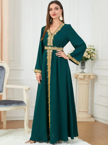 Arab Morocco Muslim Dress Abaya Women embroidery maxi Abayas Dubai Turkey Islam Kaftan Longue Musulmane Vestidos Largos 2022