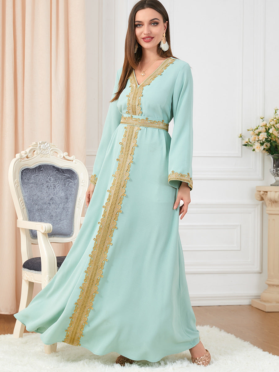 Arab Morocco Muslim Dress Abaya Women embroidery maxi Abayas Dubai Turkey Islam Kaftan Longue Musulmane Vestidos Largos 2022