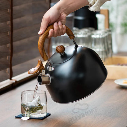 3L Stainless Steel Whistle Kettle Black Kettle Gas Induction Cooker Universal Kettle Whistle Kettle For Kitchen Accessories