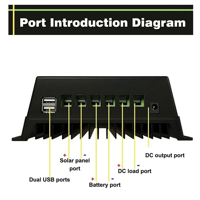 100A MPPT Solar Charge Controller Auto 12V 24V 36V 48V For Lead-acid Lithium Battery Solar PV Regulators LCD Display