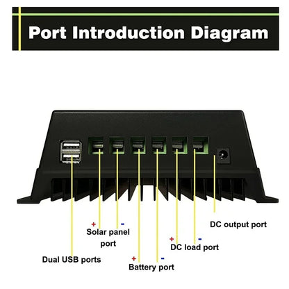 100A MPPT Solar Charge Controller Auto 12V 24V 36V 48V For Lead-acid Lithium Battery Solar PV Regulators LCD Display