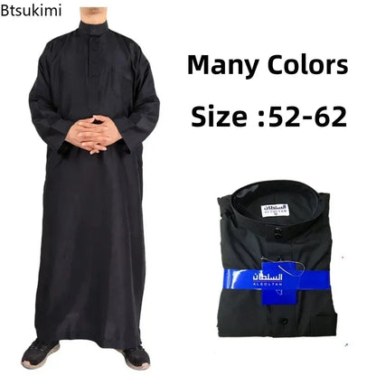 Muslim Fashion Men Robe Kaftan Abaya Pakistan Jubba Men Bonnet Homme Musulman Arabic Islamic Clothing New Qamis Homme Musulman