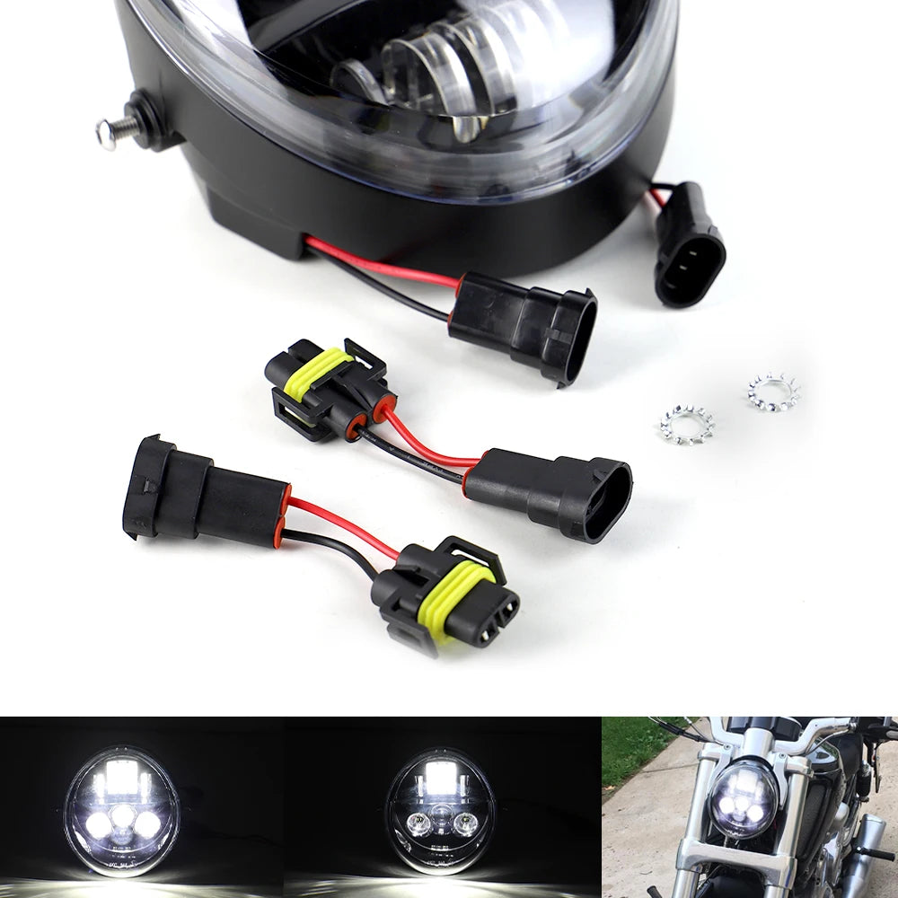 For V Rod VRSCF VRSC VRSCR 2002-2017 60W Vrod LED Front Headlight HI/Low Beam Motorcycle Headlamp