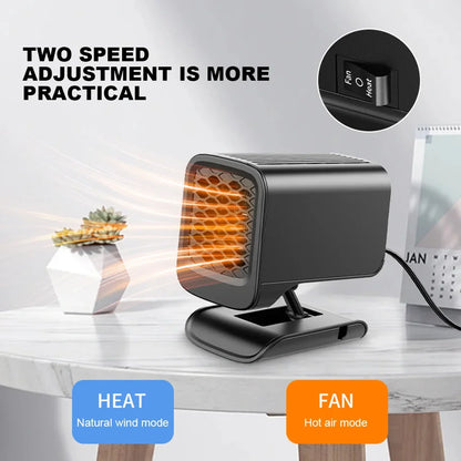 Car Heater 12/24V Portable Car Heating Fan 2 in 1 Cooling Heating Auto Windshield Window Defroster Car Anti-Fog Heater Demister