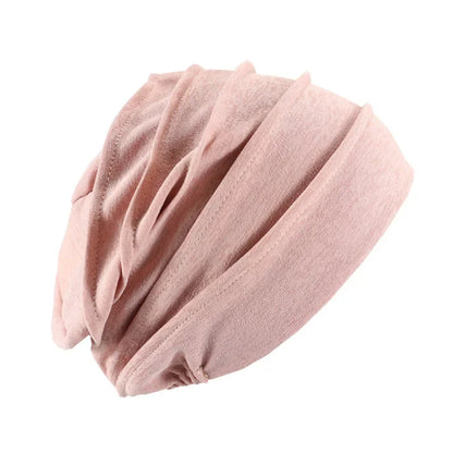 Breathable Elastic Women's Turban Hat Soft Ruffle Head Wrap Cap Lady Cancer Chemo Cap Muslim Headscarf Hat