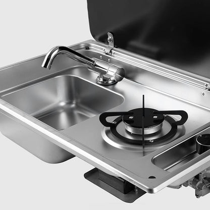 Multifunctional Folding With Sink Kitchen Gas Stove Sink Two in One Caravan Hidden Single-Head Stove For Outdoors RV Gas Stove