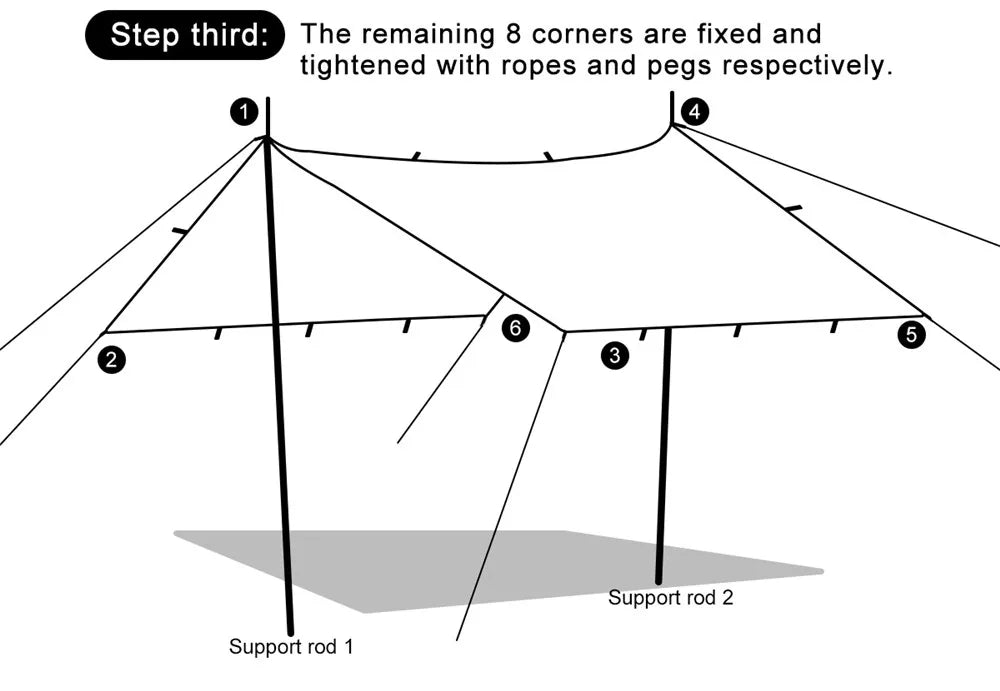 Waterproof Tent Tarp 19 Hang Points Survival Tent Outdoor Camping  Tactical Sun Shelter 4x4 3x4 3x3 Lightweight Sunshade Awning