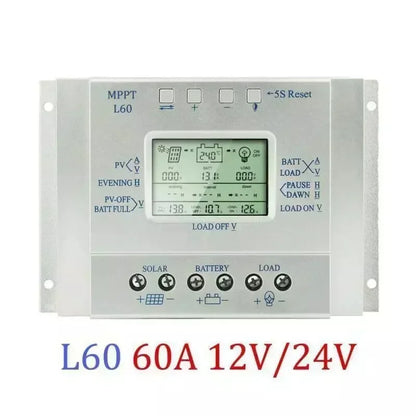 MPPT 20/30/40A 12V/24V LCD Plastic Solar Panel Regulator Charge Controller 3 Timer Solar Panel Stabilizer