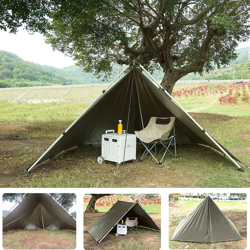 Waterproof Tent Tarp 19 Hang Points Survival Tent Outdoor Camping  Tactical Sun Shelter 4x4 3x4 3x3 Lightweight Sunshade Awning