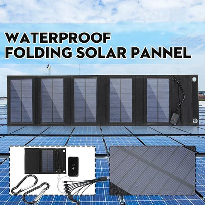 600W Fast Charging Foldable Solar  Panel USB 5V Mobile Black Solar Panel Outdoor Camping And Hiking Travel Power Bank