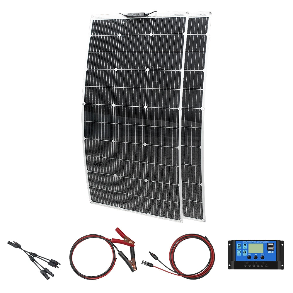 12V Flexible Solar Panel 600W 100W 200W 300W 400W 500W Bendable Waterproof Monocrystalline Best Solar Panel China for RV Boat