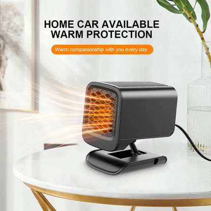 Car Heater 12/24V Portable Car Heating Fan 2 in 1 Cooling Heating Auto Windshield Window Defroster Car Anti-Fog Heater Demister