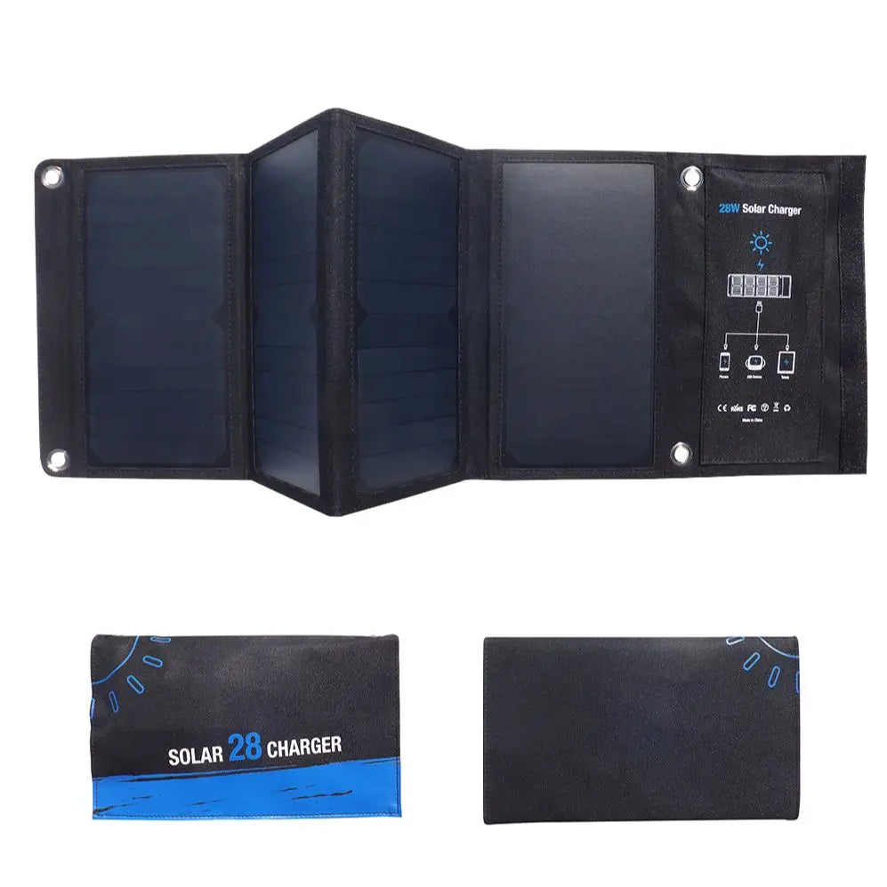 28W Solar Charger 2 USB Ports Foldable Portable Solar Phone Charger with SunPower Solar Panel for mobilephone Camping