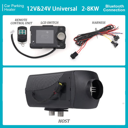 2/5/8KW Diesel Air Heater 12V24V All in One Car Heater with Silencer Remote Control for Car Truck Boat RV Parking Diesel Heater