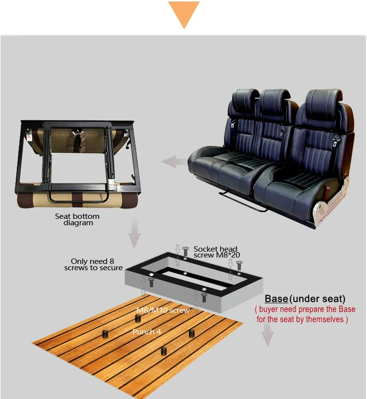 Customized2023 New Design Custom Refitted Motorhome Back Seat Multi Functional Converted Luxurious Van Seat