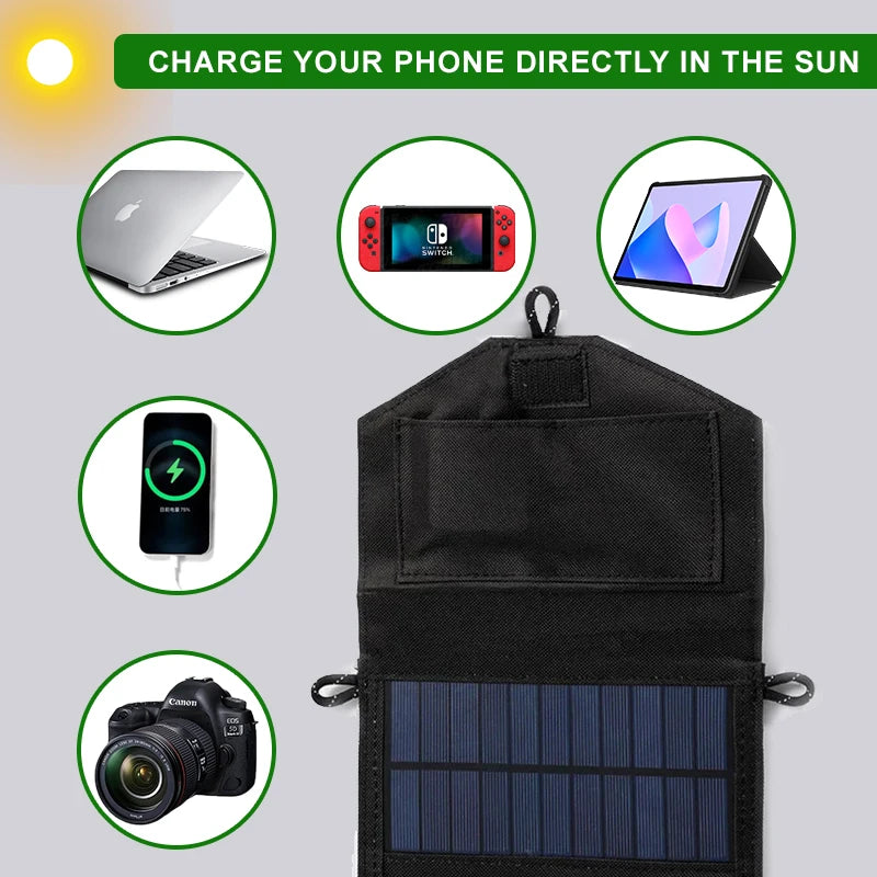 Foldable Solar Panel 500W  Portable Solar Panels Fast Charger USB 5V DC Full  Power Solar Panel Mobile Power Bank For Camping