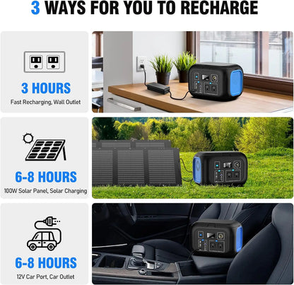 Portable Power Station 600W Power Bank 296Wh Solar Generator Lithium Battery Portable Generator Fast Charging