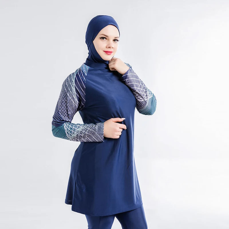 Muslim wimwear Women Hijab Swimsuit Modest  Swimming Suit Islamic Cover Ups Burkini Hijabs For Woman Long Sleeve Bathing Swim