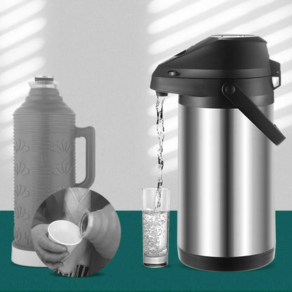 Stainless Steel Air Pressure Thermos Kettle Press-type Water Dispenser Large Capacity Office Household Water Vacuum Flasks