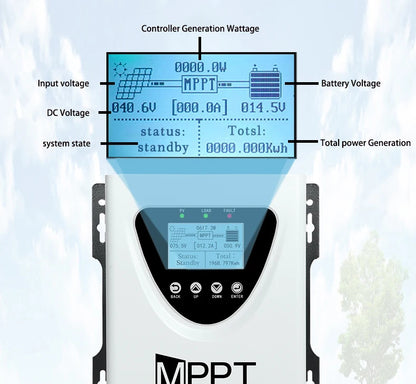 MPPT 100A 60A 50A 30A 150VDC Solar Charge Controller With LCD DISPLAY RS485 interface For12V 24V 36V 48V Home Solar System