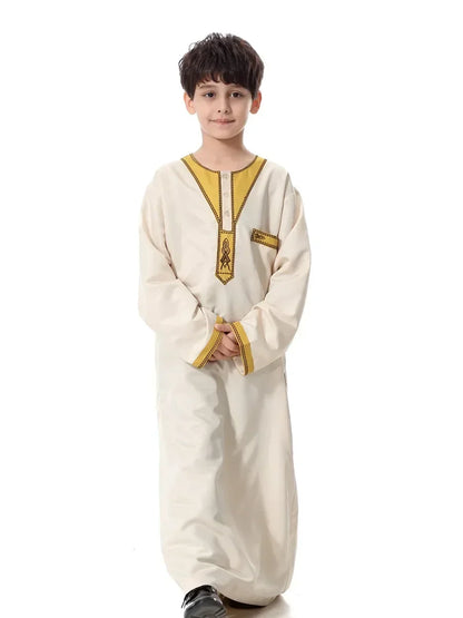 Eid Muslim Kids Abaya Jubba Thobe Dress Kimono Boy Thobe Thawb Caftan for Children Ramadan Long Robes Dress Dubai Arab 2025