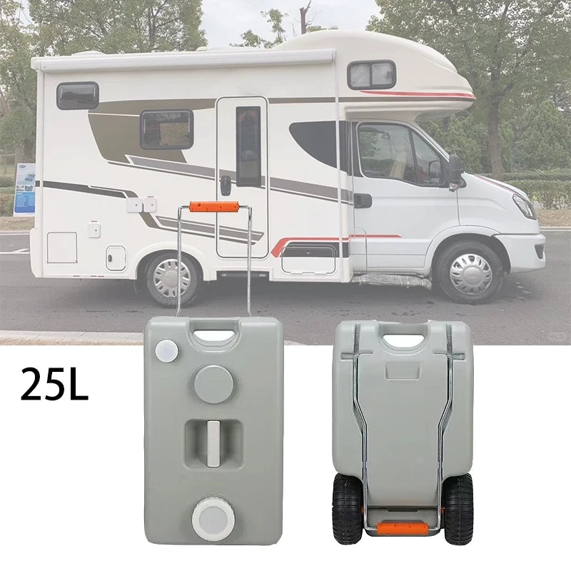 25L Large Capacity Water Tank Wheeled Water Tank Camping Outdoor Barbecue Portable Water Tank For RV Trucks Cars etc