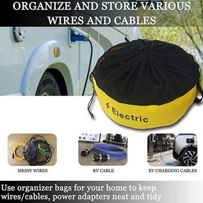 RV Hose Storage Bag with Straps Waterproof RV Accessories for Sewer Hoses/Fresh Water Hoses/Electrical Cords/Camper Tools