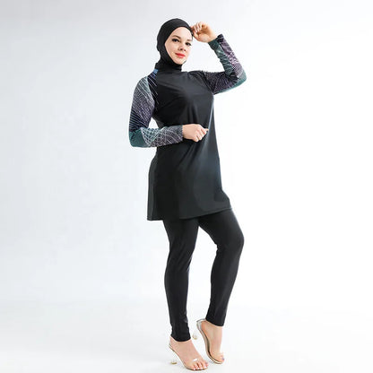 Muslim wimwear Women Hijab Swimsuit Modest  Swimming Suit Islamic Cover Ups Burkini Hijabs For Woman Long Sleeve Bathing Swim