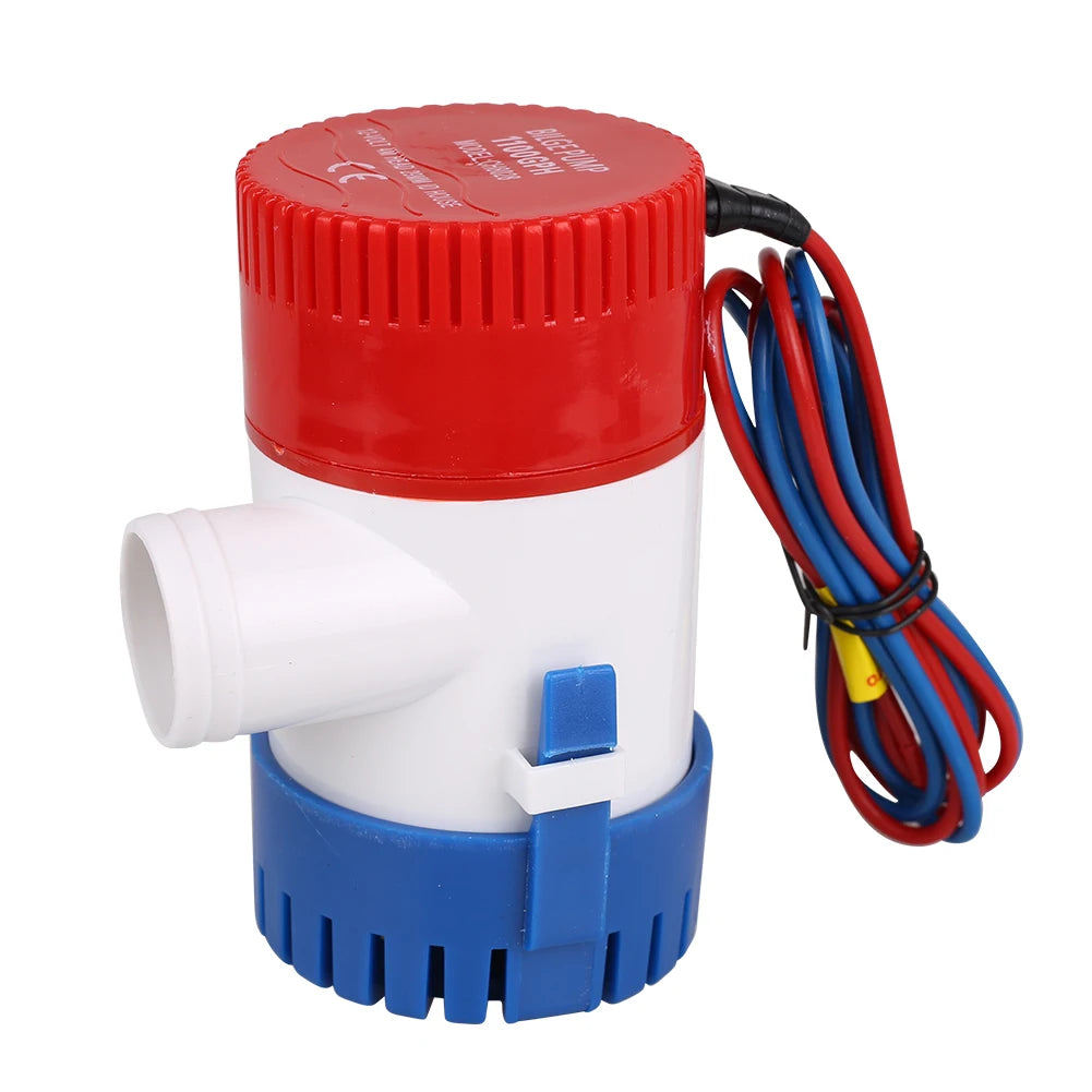 1100GPH 12V Electric Marine Submersible Bilge Sump Water Pump With Switch For Boat 18AWG Low noise submersible boat water pump