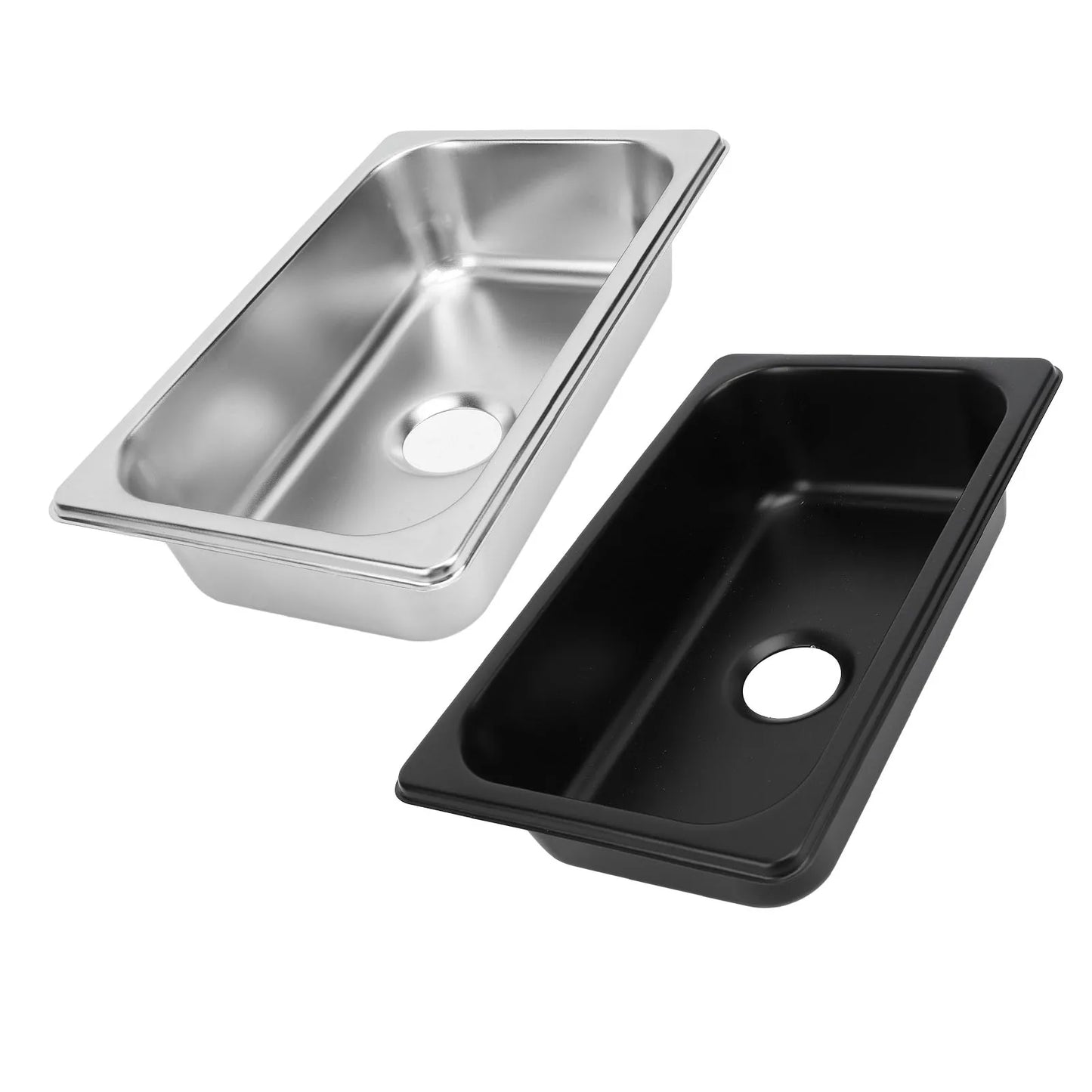 RV 304 Stainless Sink Kitchen Rectangular Hand Wash Basin Sink with 40mm Sewer Outlet For RVs Campers Yachts Boats Accessories