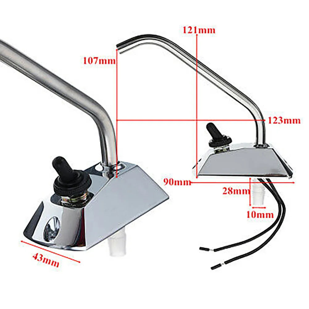 1pc Stainless Steel RV Faucet With 12V Toggle Switch 90x43x121mm, 3.5A Amp Draw Universal Fit For Caravans And Motorhomes