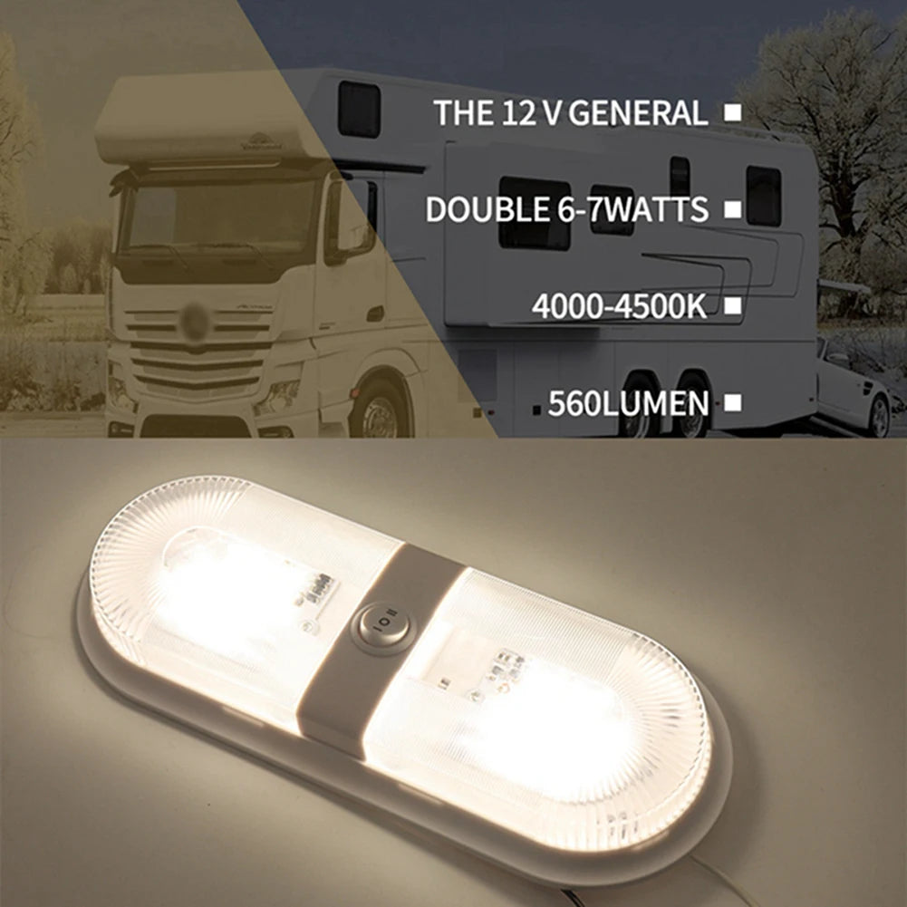 12V 24/48 LED Ceiling Lamp Dome Light with Switch Caravan Accessories for RV Marine Boat Yacht Camping Car Motorhome Trailer