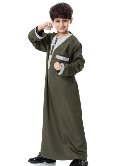 Eid Muslim Kids Abaya Jubba Thobe Dress Kimono Boy Thobe Thawb Caftan for Children Ramadan Long Robes Dress Dubai Arab 2025