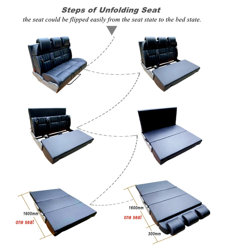 CustomizedManufacturer Custom Professionally Modified Easily Reclined Rock and Roll Bed Seat For Motorhome Camper Van