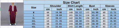 New 2025 Arab Men's Robe Abaya White Muslim Printed Clothing Men's Robe Long Dress Abaya Muslim Clothes for Men Gift Kaftan Men