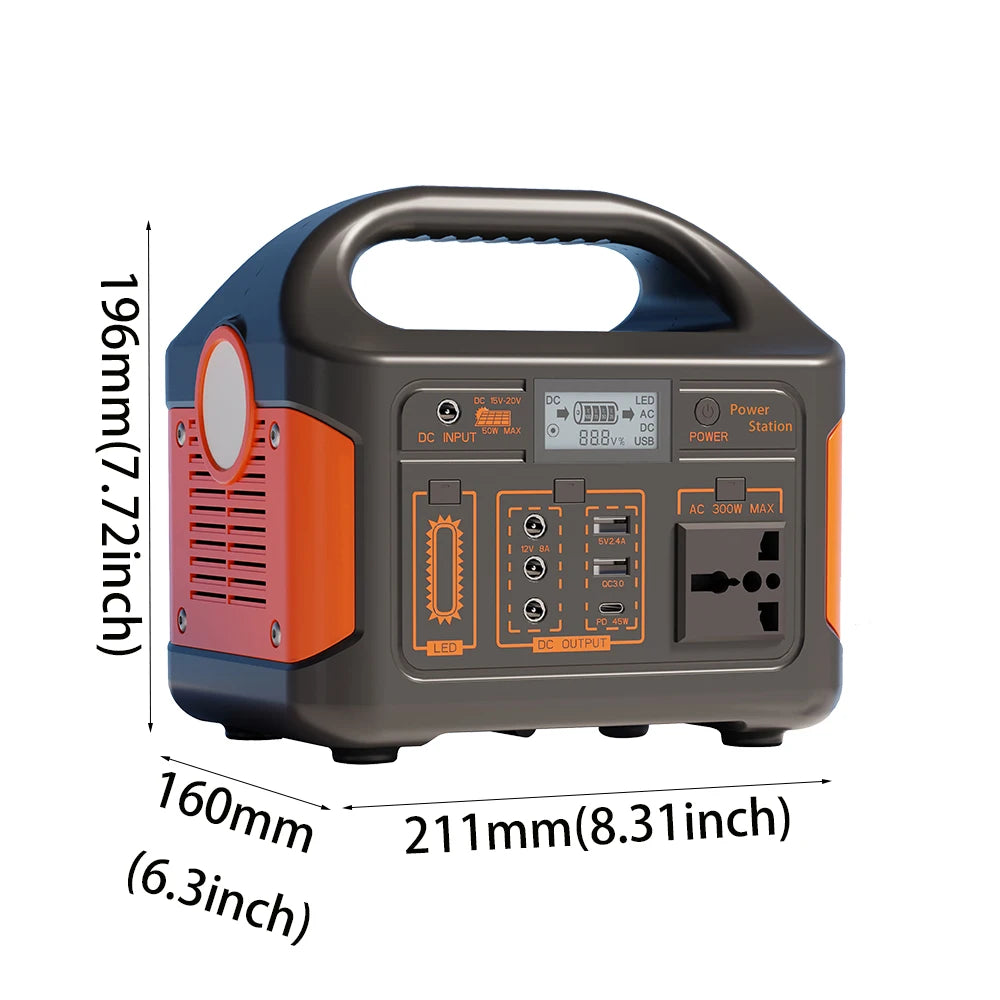 100W/300W 24000mAh LiFePO4 Portable Power Station Mobile Power Supply Solar Generator 220V/110V Station Power Bank for Camping