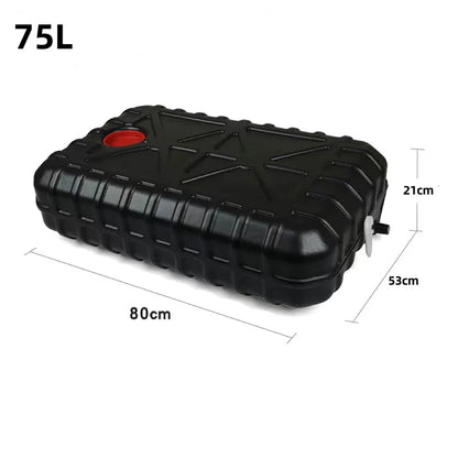 75LCar travel water storage tank hand wash water tank black off-road truck RV roof flat square water tank thickened