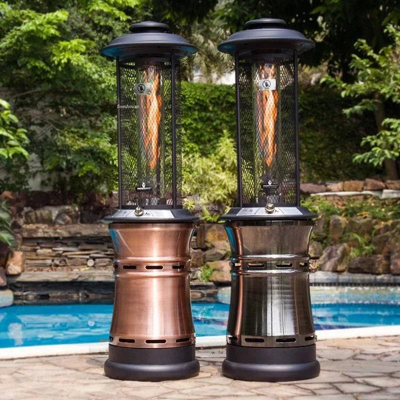 Large Stainless Steel Chimeneas Fireplace Outdoor Camping Bonfire Heater Gas Heating Stove Retro Bar Restaurant Grill Stove