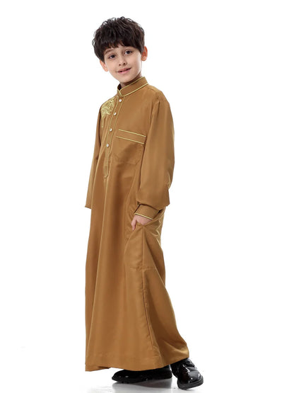 Eid Boy Children Abaya Dubai Kaftan Arabic Qatar Muslim Kids Robe Caftan Ramadan Long Dress Islamic Clothing Boy Jubba Thobe