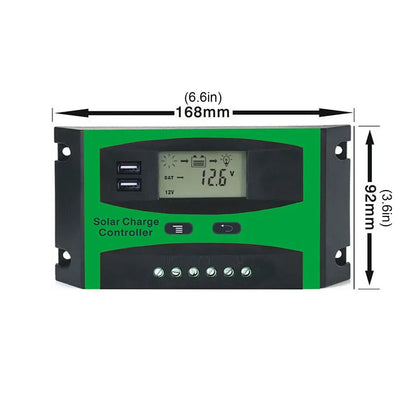 Solar Charge Controller 12V/24V Lithium Lead-acid Battery Solar Controller PMW Charging Management Solar Charger Regulator 10A