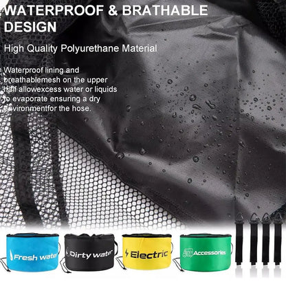 RV Hose Storage Bag with Straps Waterproof RV Accessories for Sewer Hoses/Fresh Water Hoses/Electrical Cords/Camper Tools