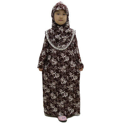 Send Randamly Girls Muslim Dress Hijab Ramadan Sets Arab Kids Dubai Headscarf Long Robe Islamic Party Gown