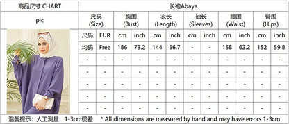 Woman Clothing Kaftan Muslim Robe Embroidered Loose and Breathable Djellaba Abaya Female Jubba Thobe Islam Bat Sleeve Dress Eid