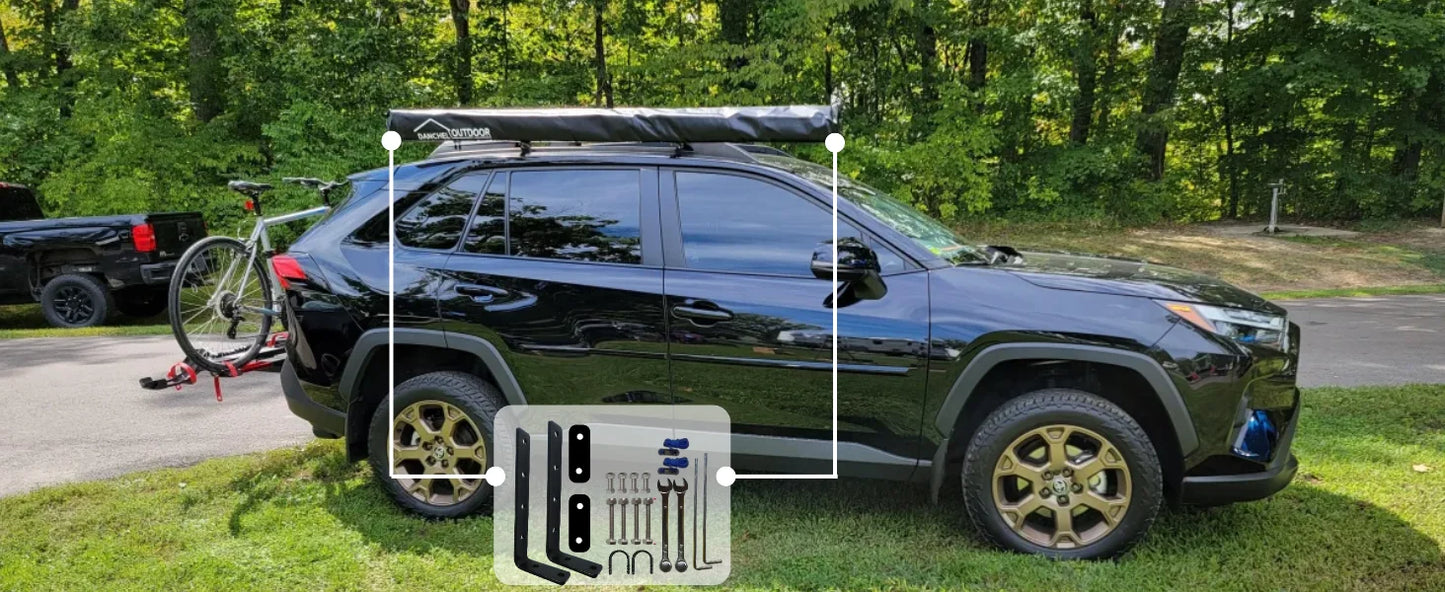 Car Camper Awning  , Waterproof Roof Rack Vehicle Awning Truck Canopy Camping with All Metal