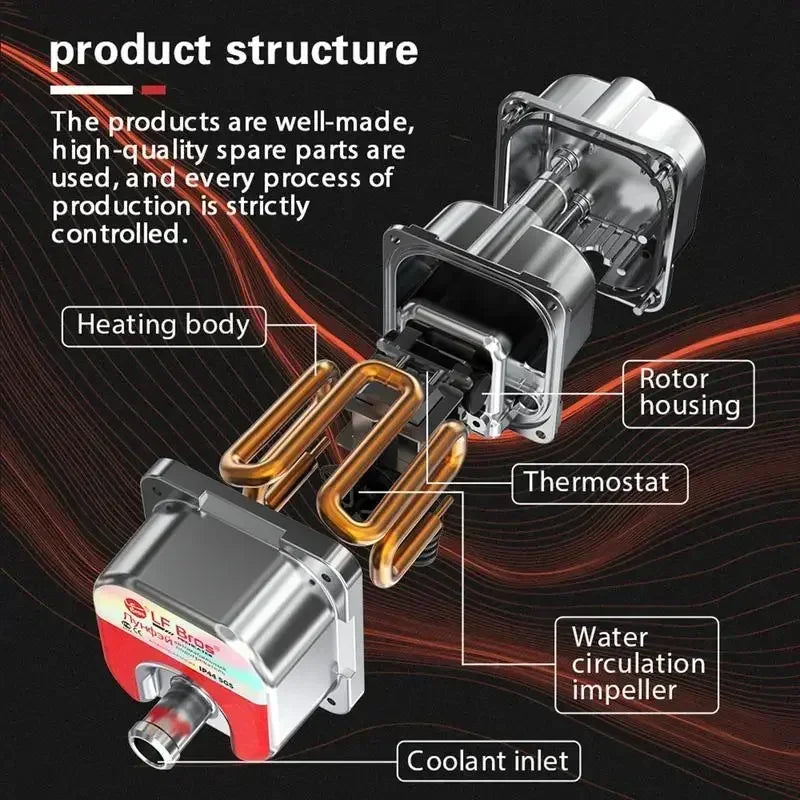 3000W 220V Car Engine Heater Diesel Auto Engine Antifreeze Preheater Truck Coolant Heater Parking Heater Car Heating Accessories