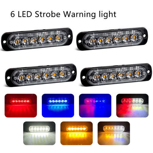 Flashing Grille Emergency 6LED Warn Police Lights For Car TRUCK Strobe Led Light 12V 24V