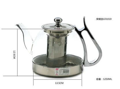 Heat Resistant Glass Teapot Electromagnetic Furnace Multifunctional Teaports Induction Cooker Kettle