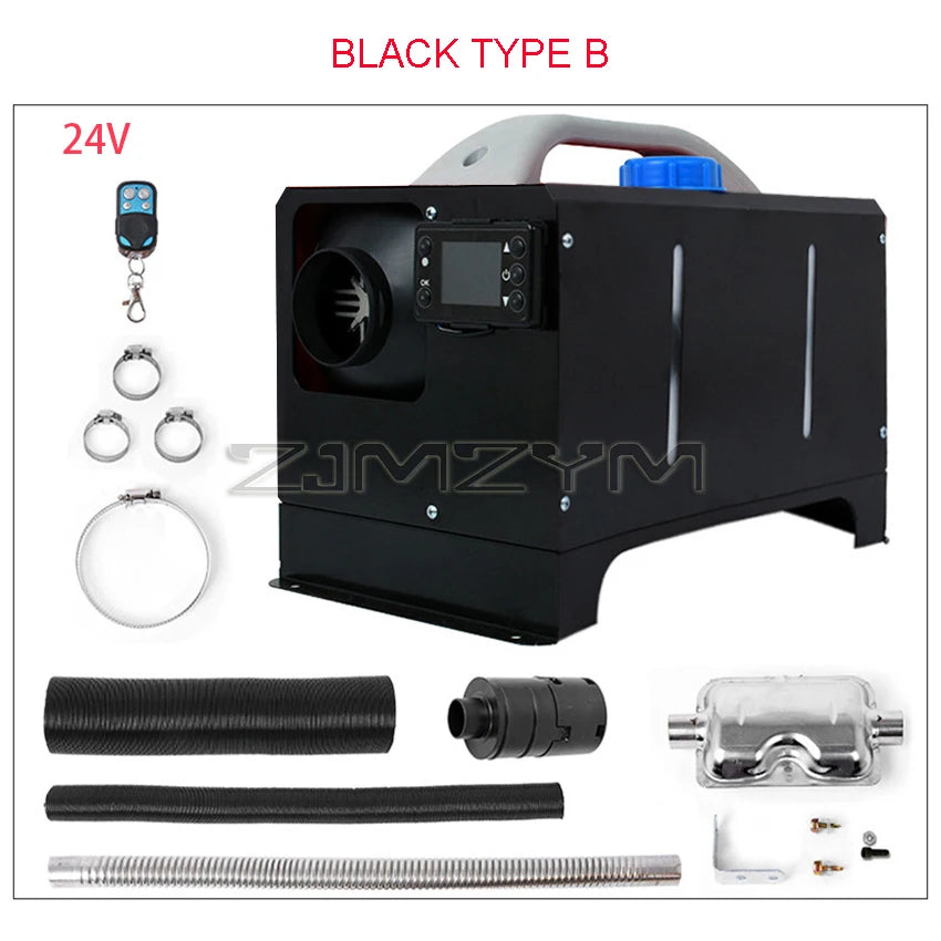 5KW 12V 24V Diesel Air Heater All in One Mini Heater with Silencer LCD Switch Remote Control for Car Bus RV Trucks SUV