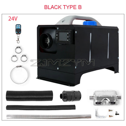 5KW 12V 24V Diesel Air Heater All in One Mini Heater with Silencer LCD Switch Remote Control for Car Bus RV Trucks SUV